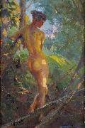 Ferdinand Max Bredt Letzte Sonnenstrahlen painting